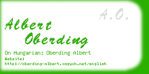 albert oberding business card